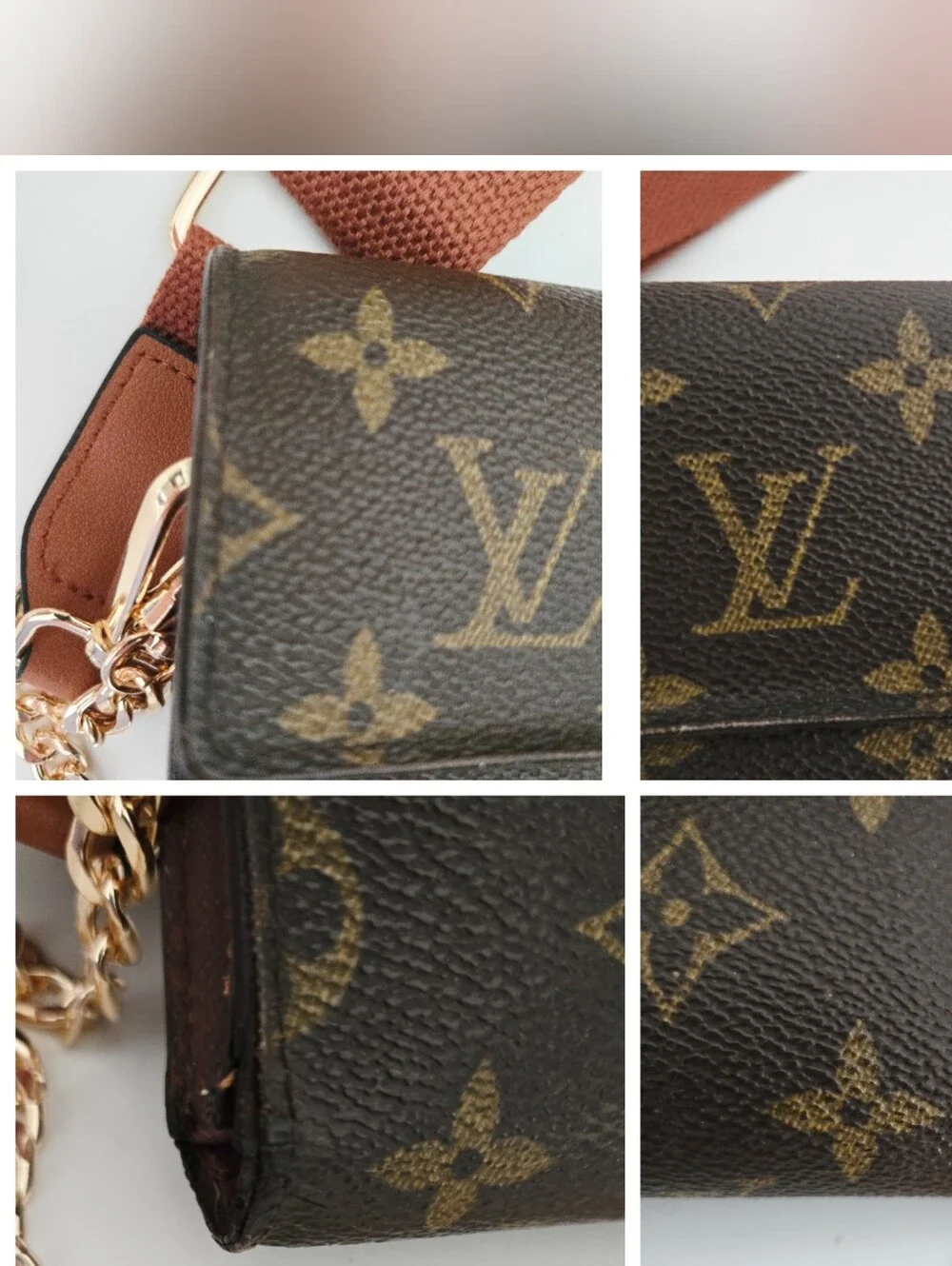 Authentic LOUIS VUITTON LV Monogram Wallet Clutch Card Holder Crossbody WOC‎ - Picture 11 of 13